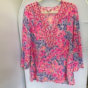 Lilly Pulitzer Pink and Blue Floral Top